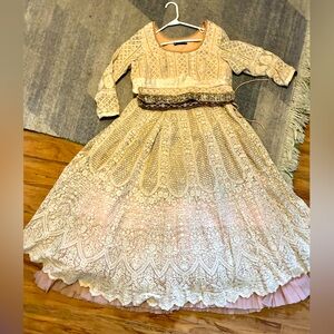 Light Pink Lace Lengha